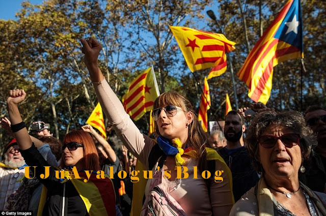 Catalonia declares independence from Spain prompting the central government to impose direct rule leading to fear of violence