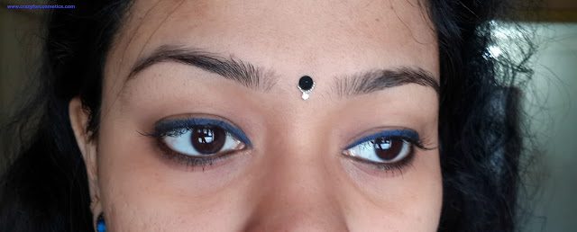 EOTD using Faces Long Wear eye pencil in Navy Blue