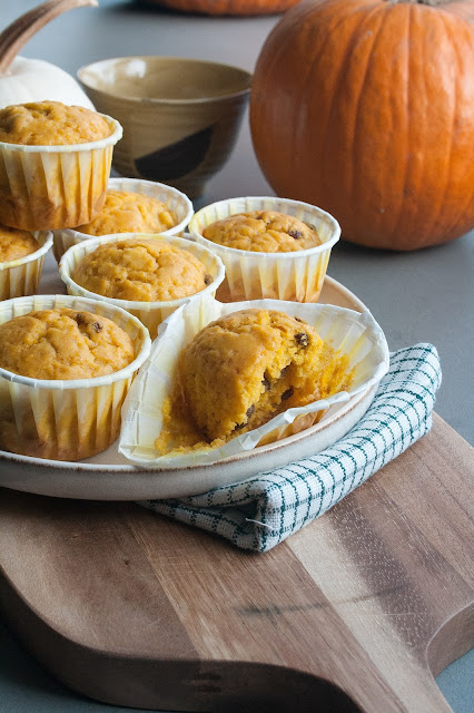 Muffin alla zucca con uvetta