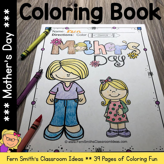 Mother's Day Coloring Pages - 39 Coloring Pages of some Mother's Day Coloring Book Fun!  #FernSmithsClassroomIdeas