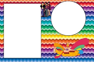 Beatles Yellow Submarine Free Printable Invitations, Labels or Cards.