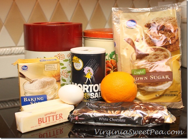 White Chocolate and Orange Cookies Ingredients