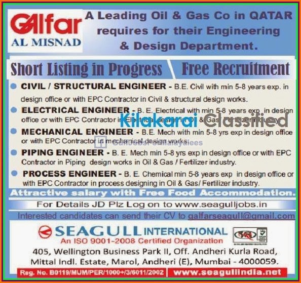 Free Recruitment for Oil & Gas Company QATAR
