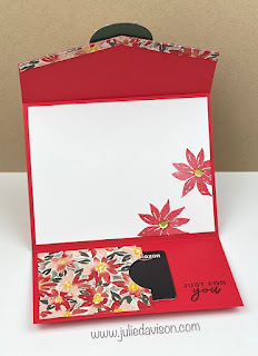 Stampin' Up! Rings of Love Christmas Envelope Fold Card with Gift Card Pocket + Video Tutorial ~ www.juliedavison.com #stampinup #saleabration