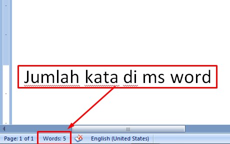 Gambaran jumlah kata di word