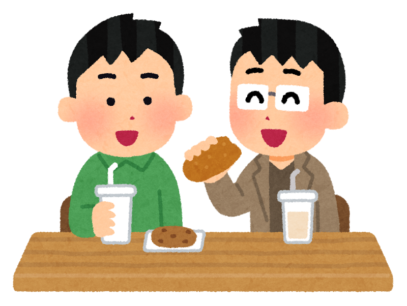 カウンターで食事をする人たちのイラスト バラバラ かわいいフリー素材集 いらすとや