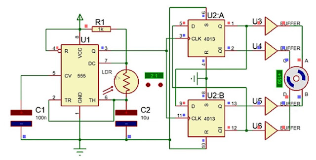 Implementasi Sensor LDR dengan Motor Stepper