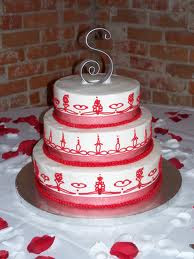 red wedding cake