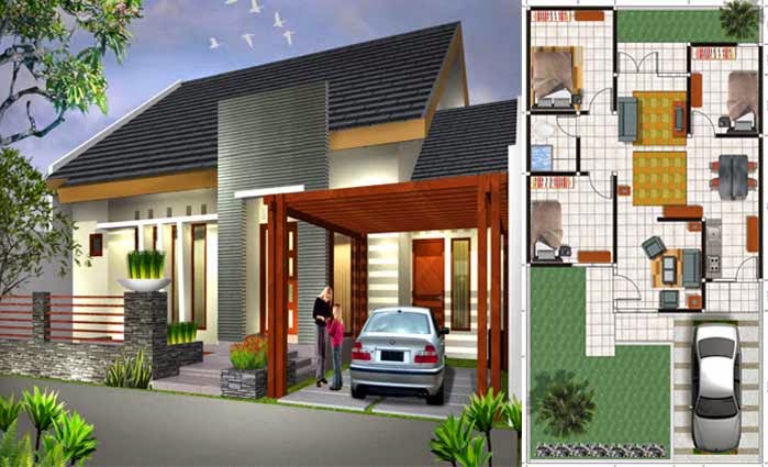  Desain  Denah Rumah  Minimalis  Type  70  Sketsa Rumah  2 