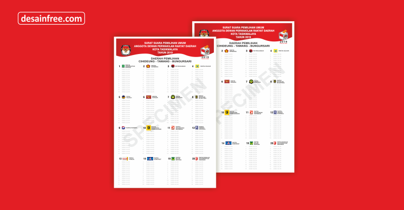 Contoh Surat Suara DPRD Pemilu Tahun 2019 Format CDR