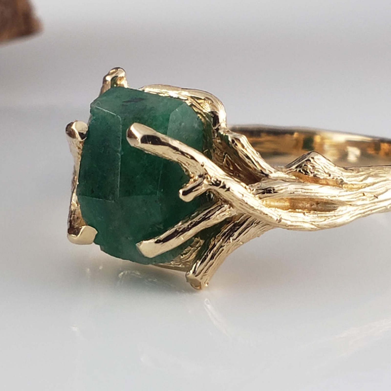 Emerald Cut Sapphire and Diamond 3 Stone Ring | Art Deco – The London  Victorian Ring Co