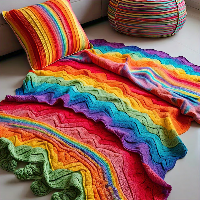 Crochet Rainbow Blanket Patterns