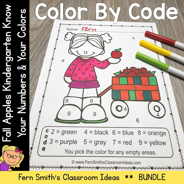 You will love the no prep, print and go ease of these Fall Color By Code Kindergarten Know Your Numbers and Know Your Colors Printables. This FALL APPLE FUN Color By Code Kindergarten Know Your Numbers and Know Your Colors includes ten pages for introducing or reviewing numbers and colors. Learning colors is an essential skill to master in Kindergarten. Learning numbers is an essential skill to master in Kindergarten. Students need to know how to write their numbers from 0 to 20. Each NUMBER page in this Fall Color By Code Bundle resource reinforces those skills with gradual difficulty by have nothing but numbers on each page, see below to see the exact numbers that are on each page. Your students will adore these TEN FALL FUN Color By Code Kindergarten Know Your Numbers and Know Your Colors printables while learning and reviewing important COLOR & NUMBER skills at the same time! With the TEN Answer Keys also included, this helps you quickly and efficiently check your students work in a very short amount of time.