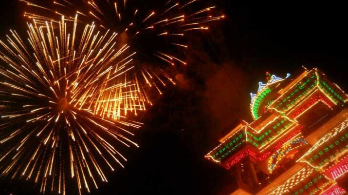 Thrissur pooram fireworks, Night View, Lightings