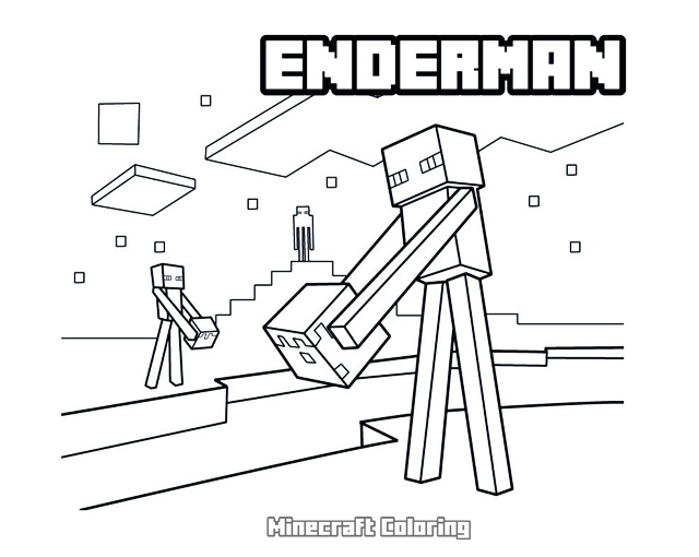 Minecraft, Enderman, Coloring Pages, Free, Printable
