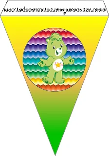 Care Bears with Rainbow Free Printable Banner.