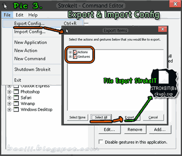  Strokeit. How to export & import config