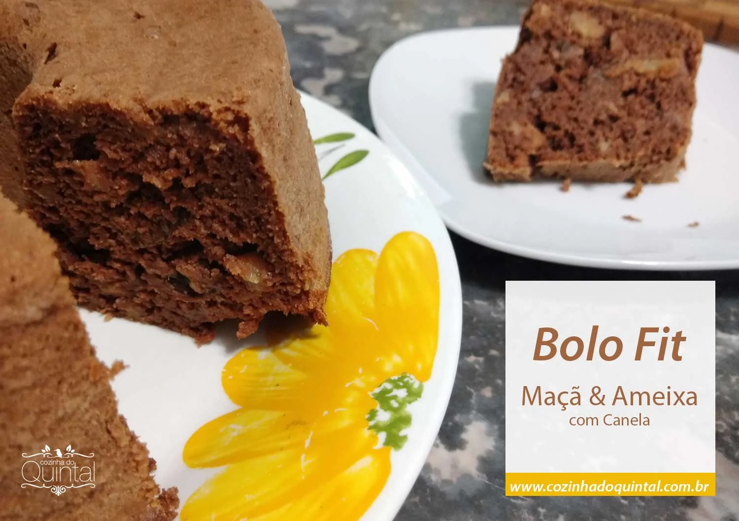 Bolo Fit de Maçã e Ameixa com Canela na Cozinha do Quintal