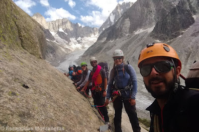 Terrazas en les Égralets hacia Couvercle desde la Mer de Glace