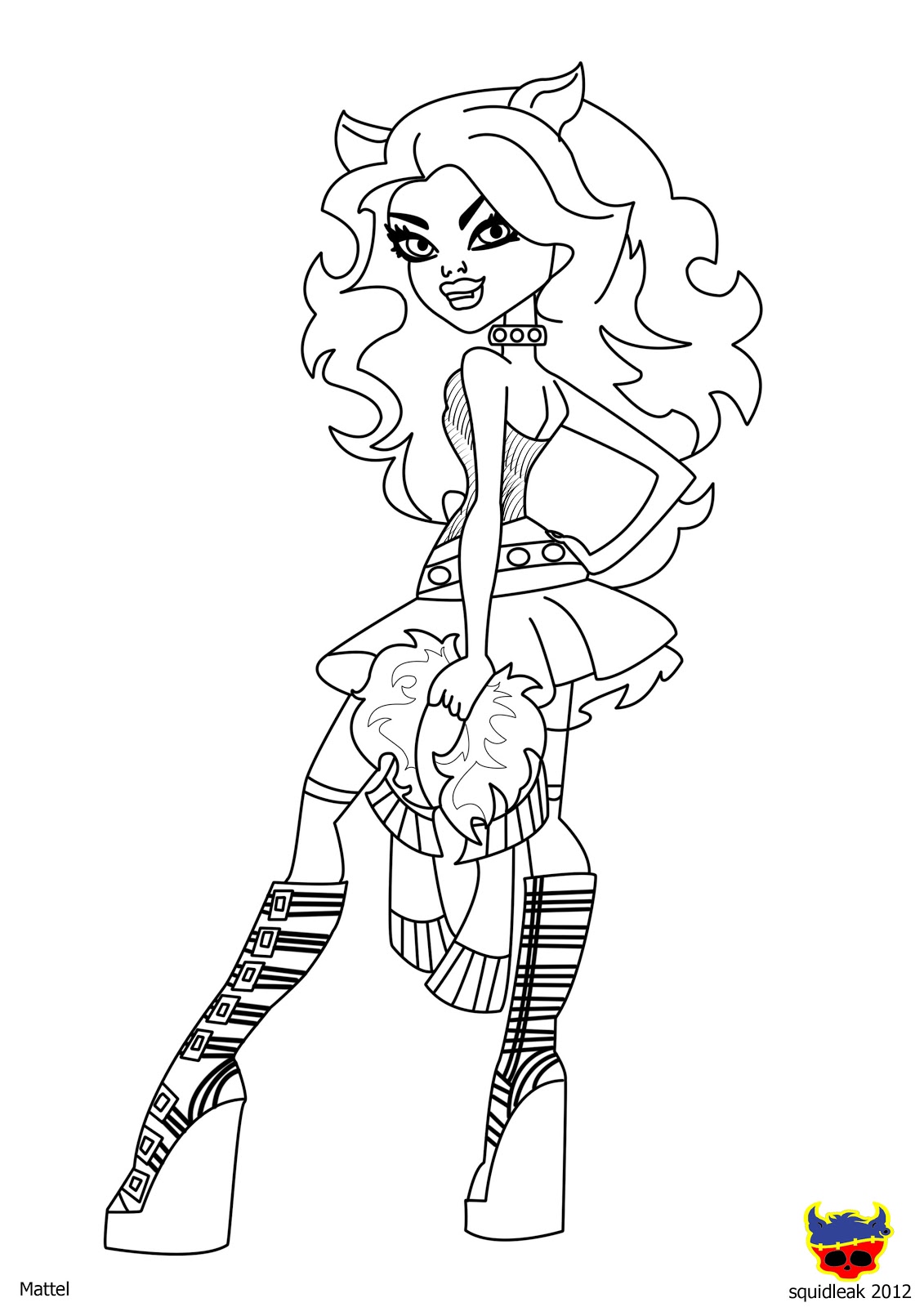 monster high clawdeen coloring pages jpg 1131 1600 on coloriage monster high clawdeen id=50356