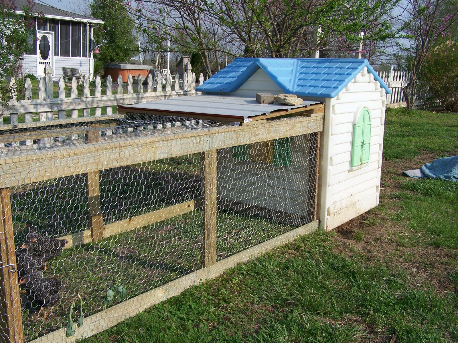 CHICKEN COOP &amp; RUN HEN HOUSE POULTRY ARK HOME NEST BOX COUP COOPS ...