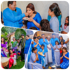  President commemorates Avurudu auspicious hours with both daughters and relatives