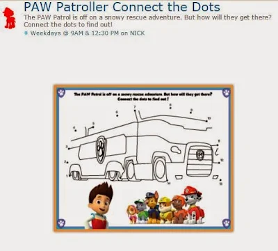 Paw Patrol: Free Printable Connect the Dots Game. 