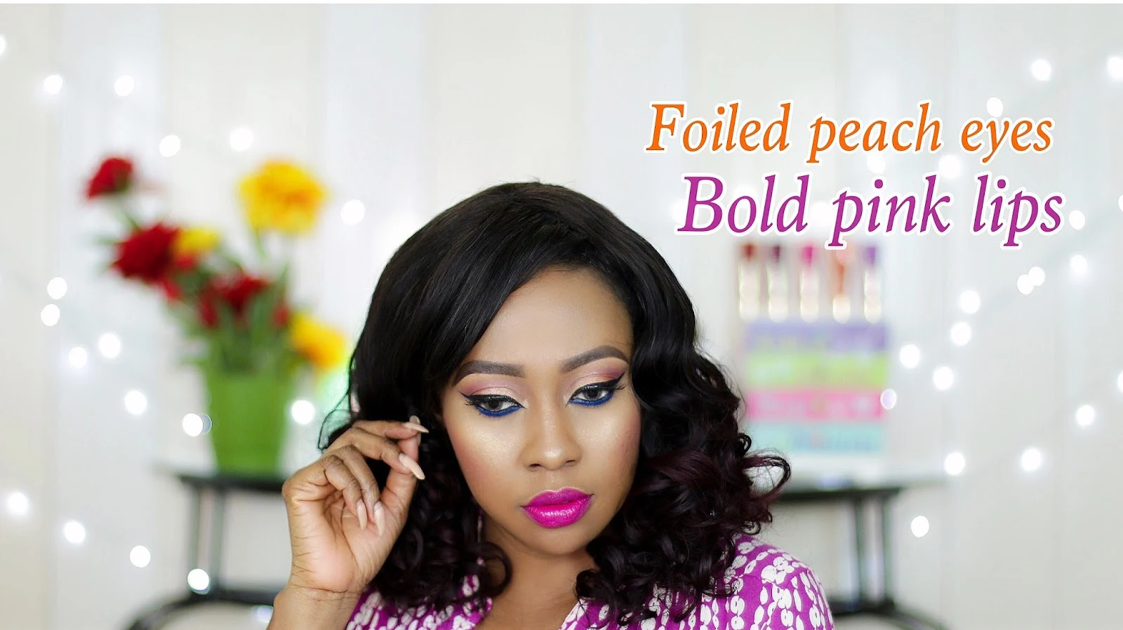 Makeup Tutorial Foiled Peach Eyes Bold Pink Lips Chloes