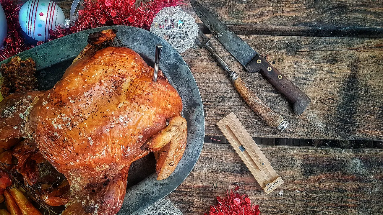 Christmas turkey and MEATER meat thermometer