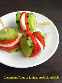 Cucumber, tomato & mozzarella sandwich
