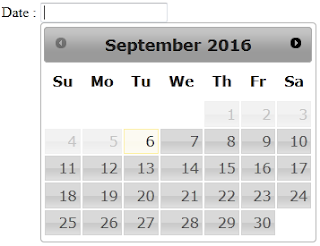 JQuery Date Picker example to disable previous dates.