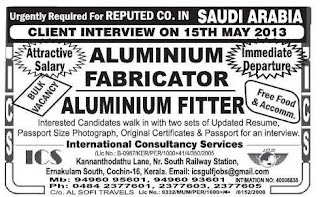 Urgently Required For A Reputed Company In Saudi Arabia