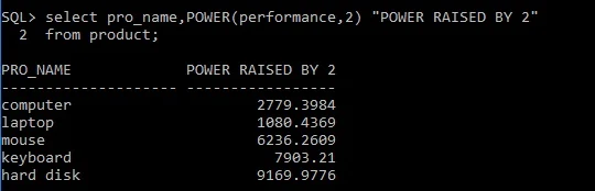 Use of POWER function