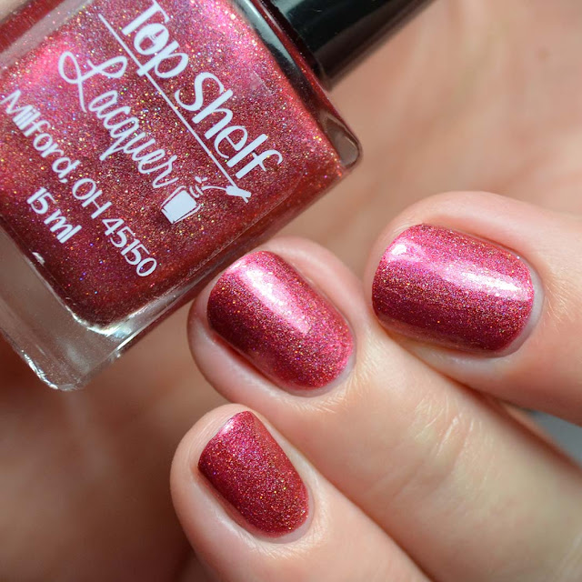 candy apple red holographic nail polish