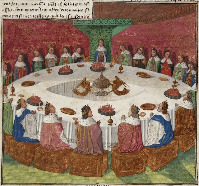 Рыцари короля Артура, собравшиеся за Круглым столом
