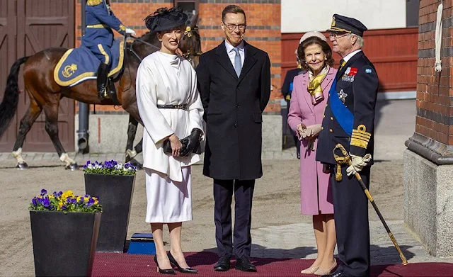 Princess Sofia wore a lemon Elinor dress by Andiata. Suzanne Innes-Stubb and Queen Silvia. Crown Princess Victoria