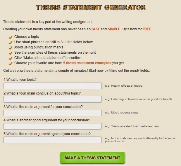 thesis statement generator free