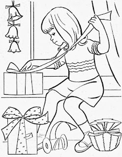 Desenhos para Colorir no Natal papai noel arvores e neve de natal