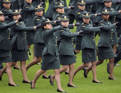 female military hairstyles. Women Military School in Colombia