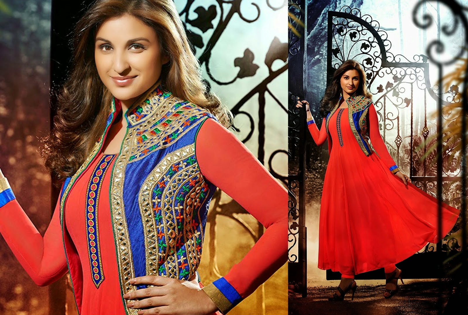 Buy Tyrian Purple Silk And Taffeta Anarkali Churidar Suit With Embroidered  Dupatta Online - DMV14650 | Andaaz Fashion