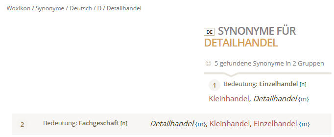 Synonyme finden deutsch