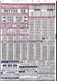 Thai Lottery First 4pc Paper For 16-02-2019