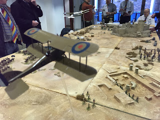 A British BE2c cicrles the Turkish positions