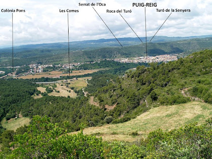 Puig-reig des de la cota 613 metres del Serrat de la Cua de la Guilla