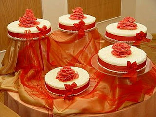 Tortas de Boda Blanco y Rojo, parte 5