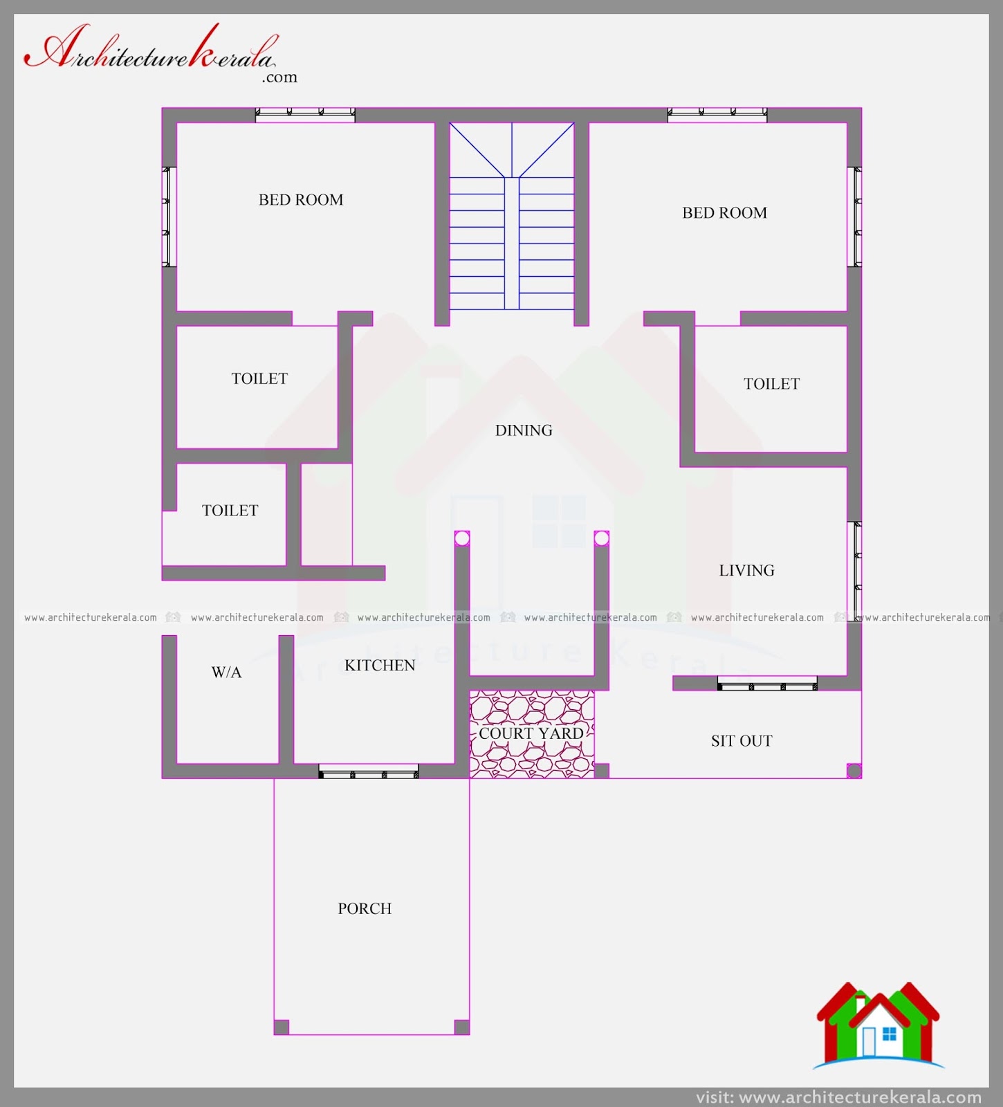  FOUR  BEDROOM  CONTEMPORARY HOUSE  PLAN  AND ELEVATION  