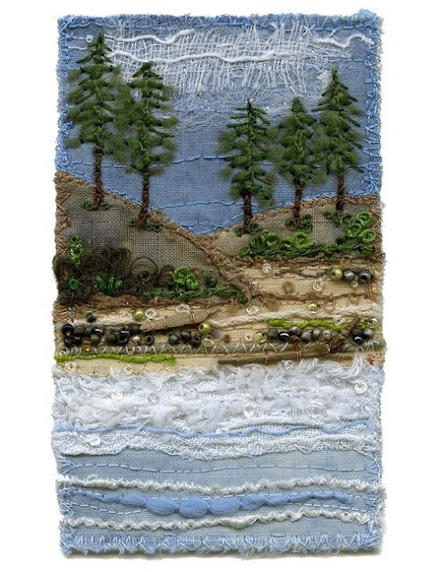 textile art,  beautiful embroidery by Kristen Chursinoff