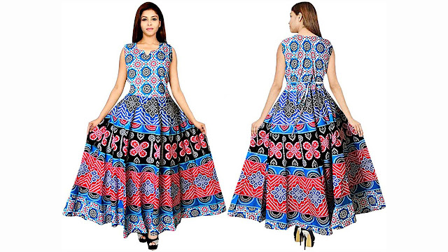 Mudrika Women's Maxi Multicolor Dress  -horz