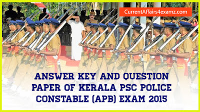 Kerala PSC Police Constable Exam 2015