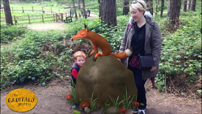 Screenshot of app showing Mummy, son and Fox from the Gruffalo